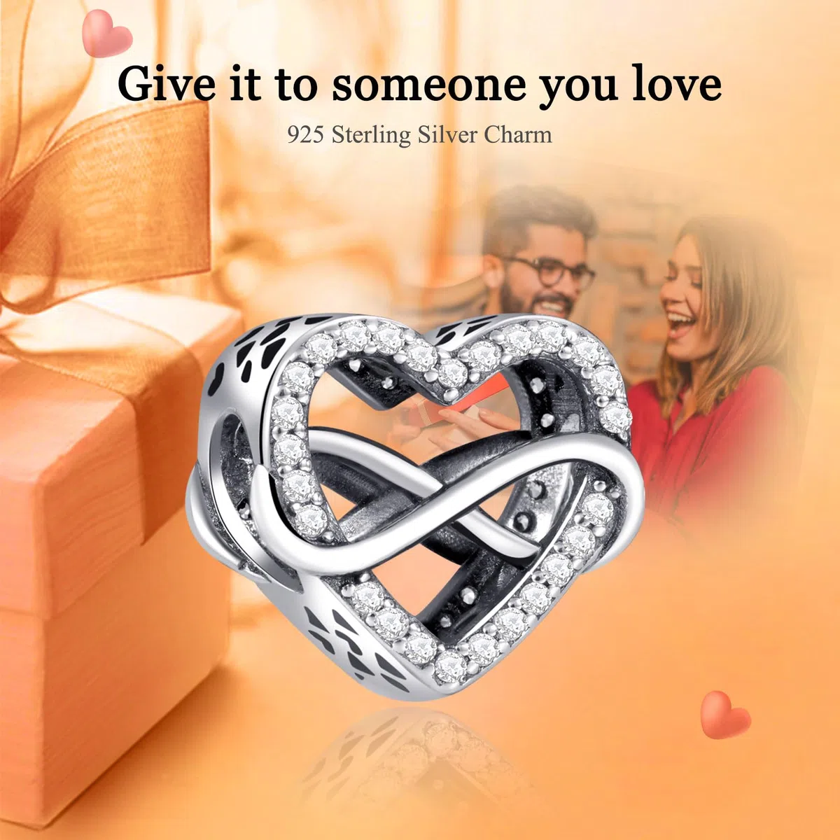 925 Argento Sterling Charm Donna Bracciali Collana Cranio Cuore Rubino Ciondolo Due Toni Oro Rosa Cuore Gemma Ciondolo Interlock Doppie Stelle e Luna Chiave Angelo Ala Amore Viola