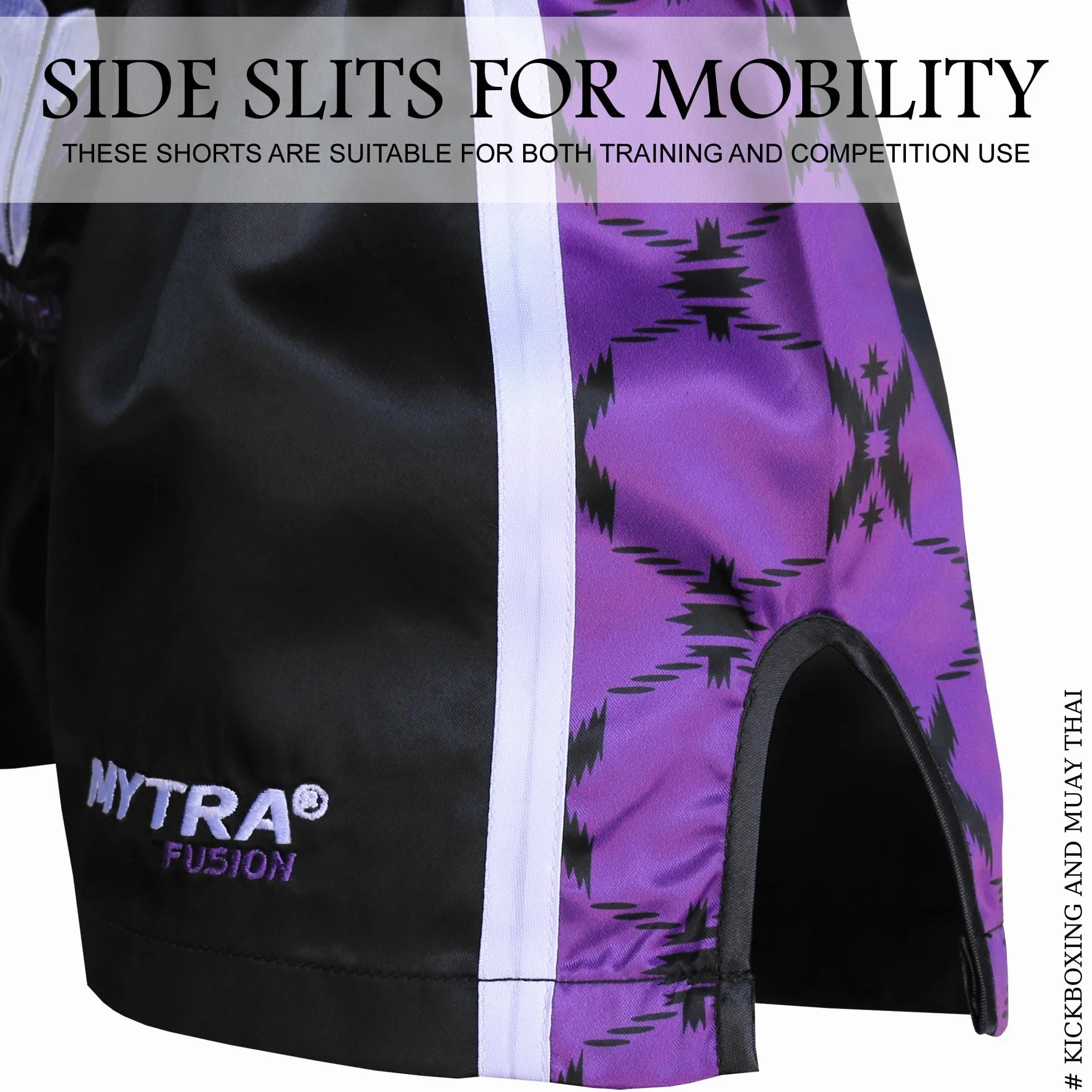 Mytra Fusion Pantaloncini Muay Thai da Donna – vestibilità Slim, Lunghezza Corta, Pantaloncini da Gabbia per Donna, MMA, Kickboxing, Allenamento, Lotta e Arti Marziali