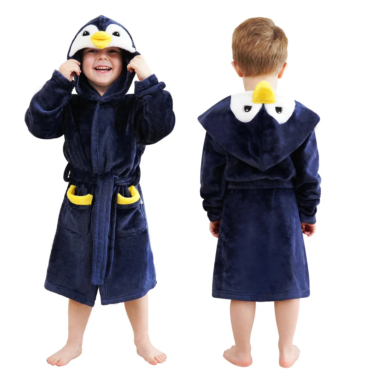 LOLANTA Bambini Caldo Morbido Accappatoio Animale, Loungewear in Pile Soffice con Cappuccio, 2-8 Anni