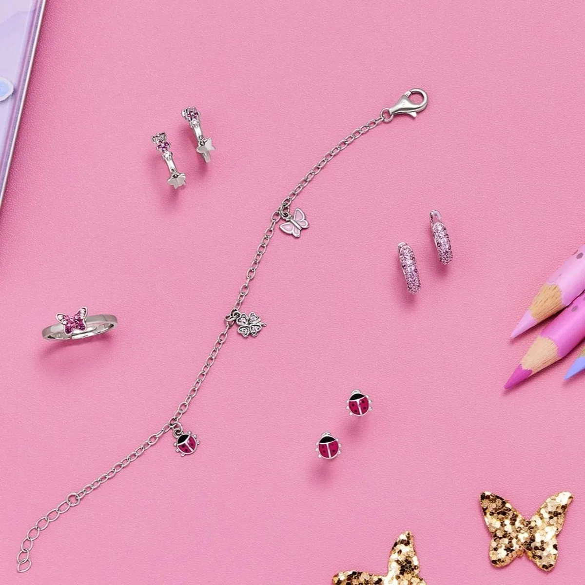 Prinzessin Lillifee Anello in argento sterling 925 per bambine, con Preciosa, argento, fornito in confezione regalo per gioielli