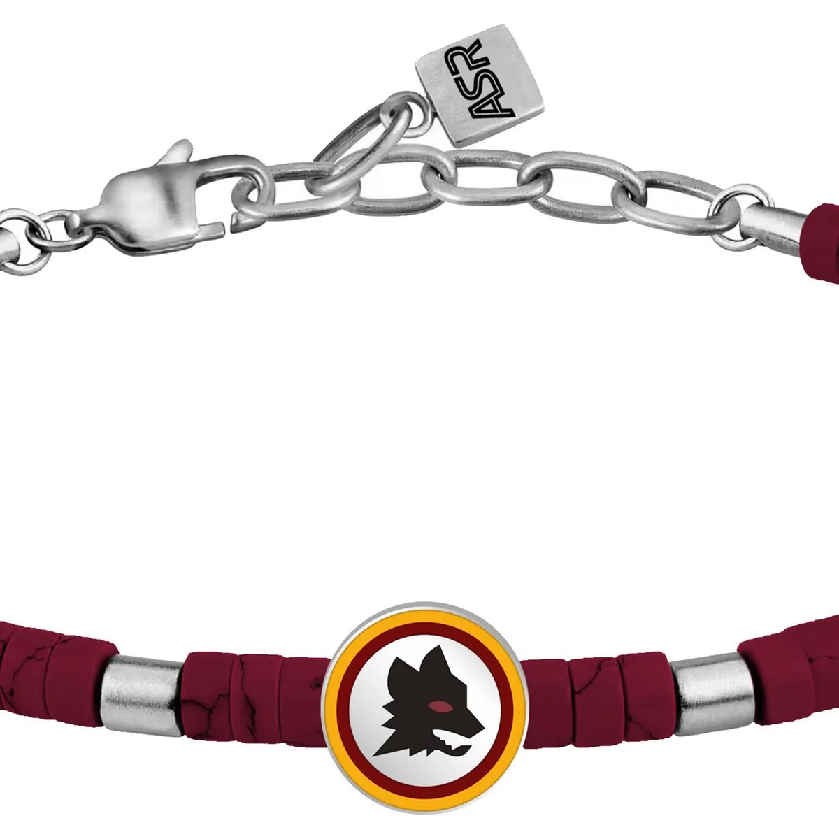 Clondo Bracciale Uomo Donna As Roma in Acciaio – Collezione Ufficiale Calcio – Accessorio Elegante e Sportivo con Logo – Idea Regalo per Tifosi – Vari Modelli Disponibili