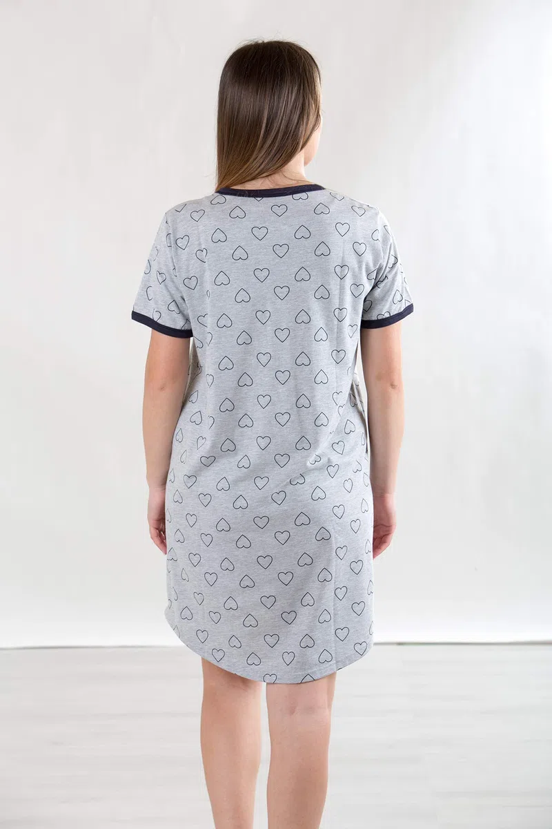 Premamy - Camicia da Notte per Donna, Modello Svasato, Materiale Anallergico, Pre-Post Parto