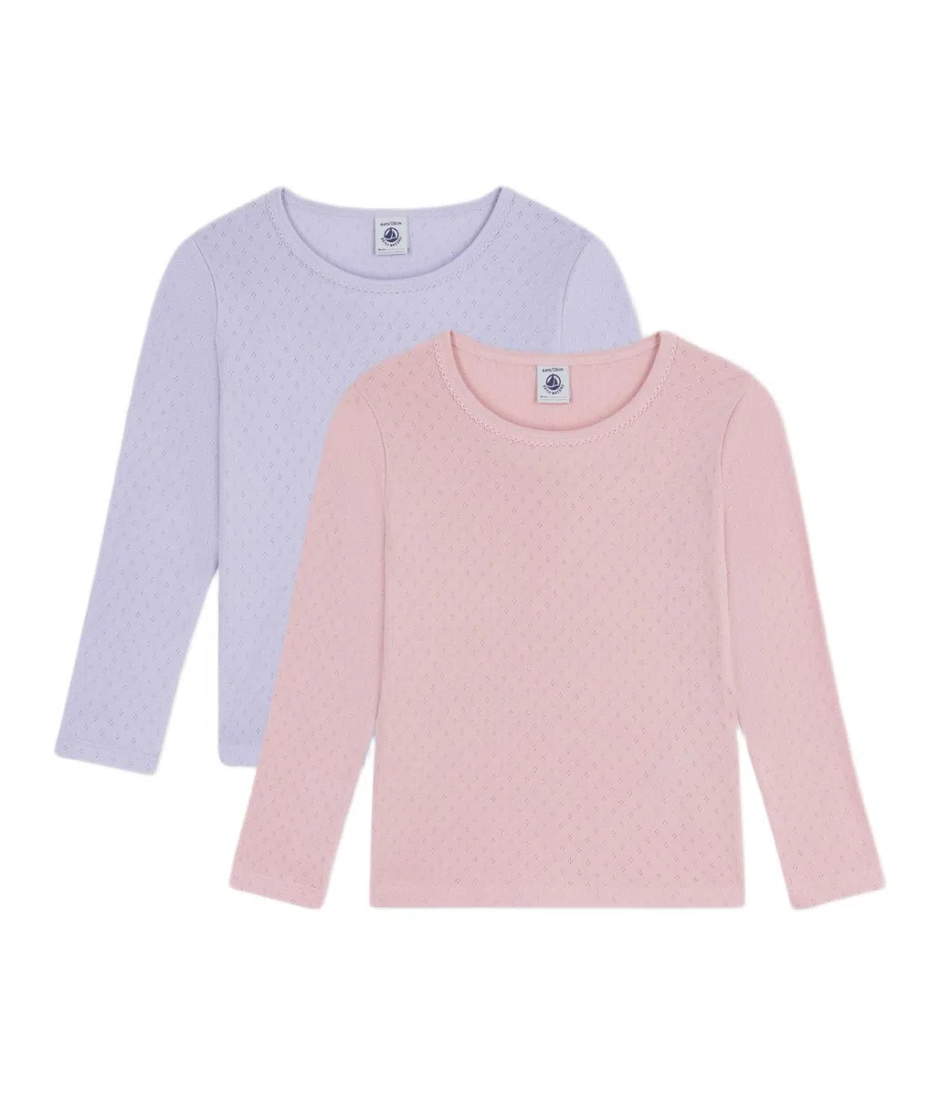 Petit Bateau 2 TS Ml TR Biancheria Intima Giorno Bambine e Ragazze
