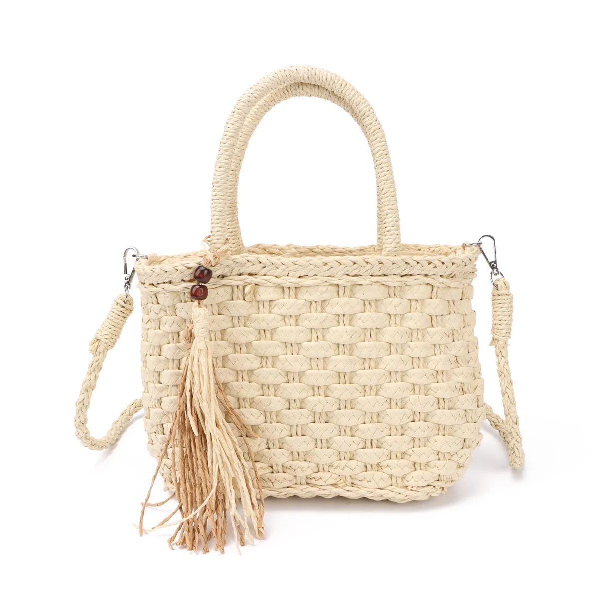 EVEOUT Borsa a Cesto in Paglia Intrecciate Donna con Tracolla Pochette Borsa a mano rafia spiaggia vacanze viaggio Estate