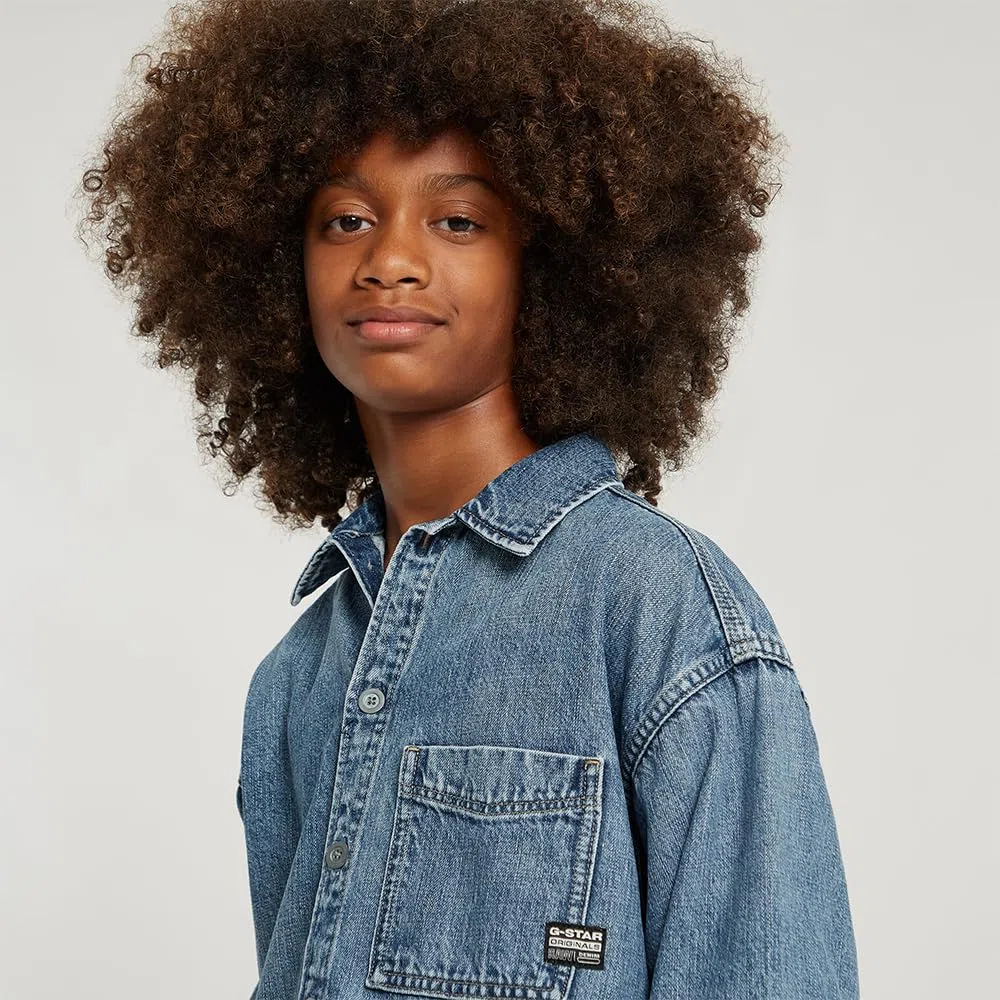 G-Star Boxy Fit Denim Shirt LS Giacca Bambini e Ragazzi