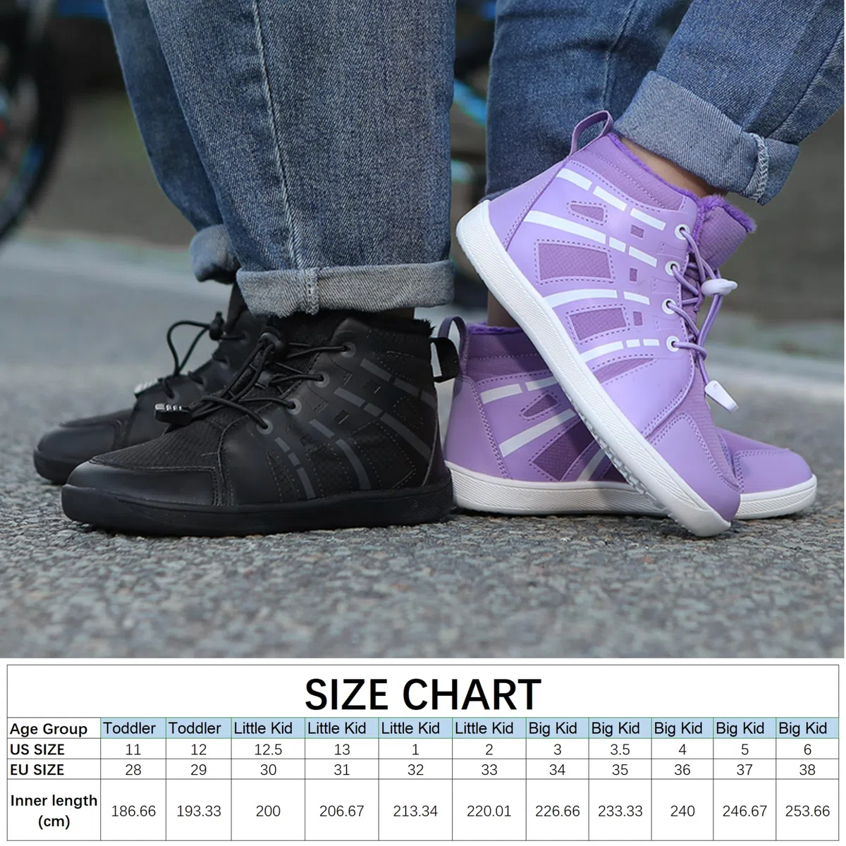 Scarpe Invernali Barefoot Ragazzi Ragazze Stivaletti Neve Bambini Antiscivolo Scarpe da Trekking Outdoor per Bambini con Imbottitura Calda Gr.28-38