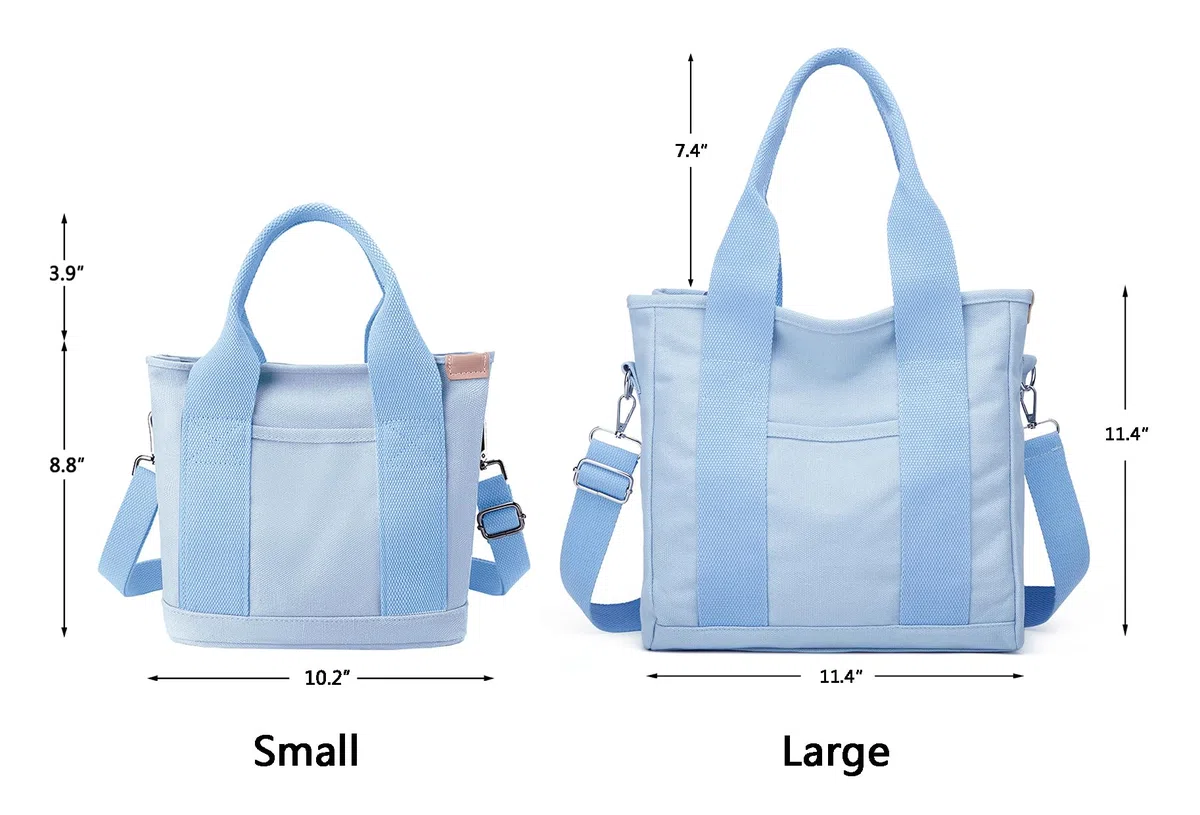 Halemet Piccola borsa tote con cerniera da donna Borsa a tracolla in tela, borsa hobo