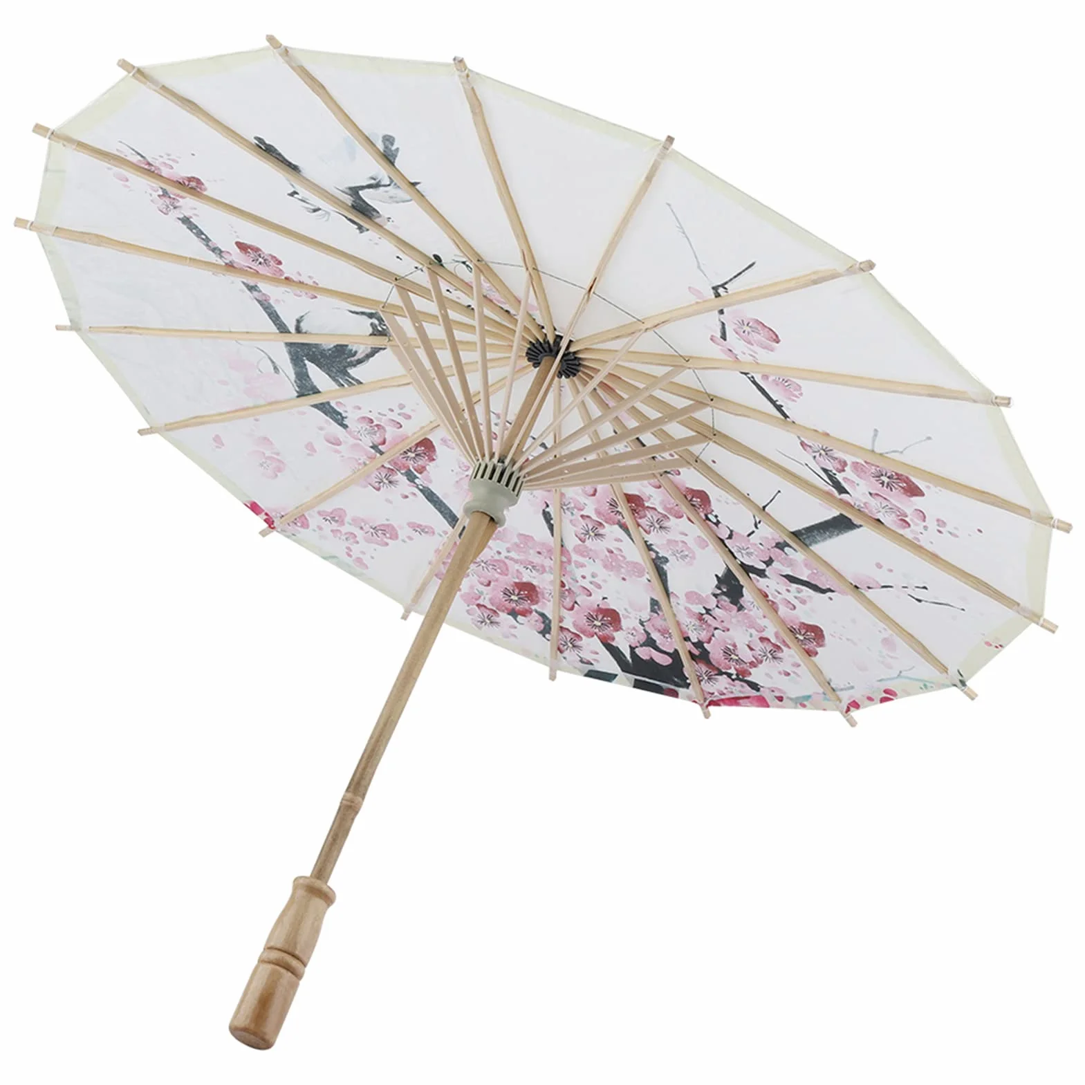 MAGT Ombrello Fatto a Mano, Ombrello Oliato in Legno Classico Prugna Fiori Puntelli da Ballo per Costumi Feste Fotografia (Misura Piccola)