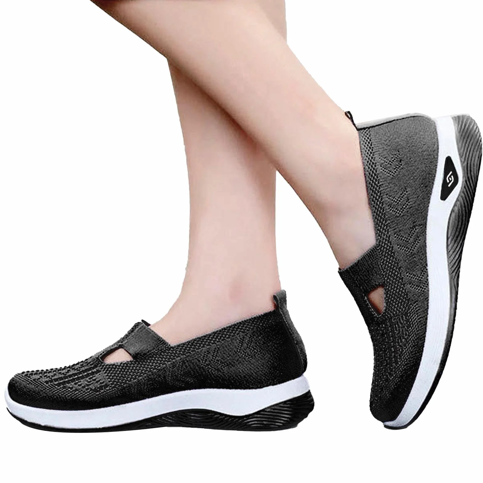 Sneakers ortopediche da donna - Scarpe senza lacci da donna con supporto per l'arco
