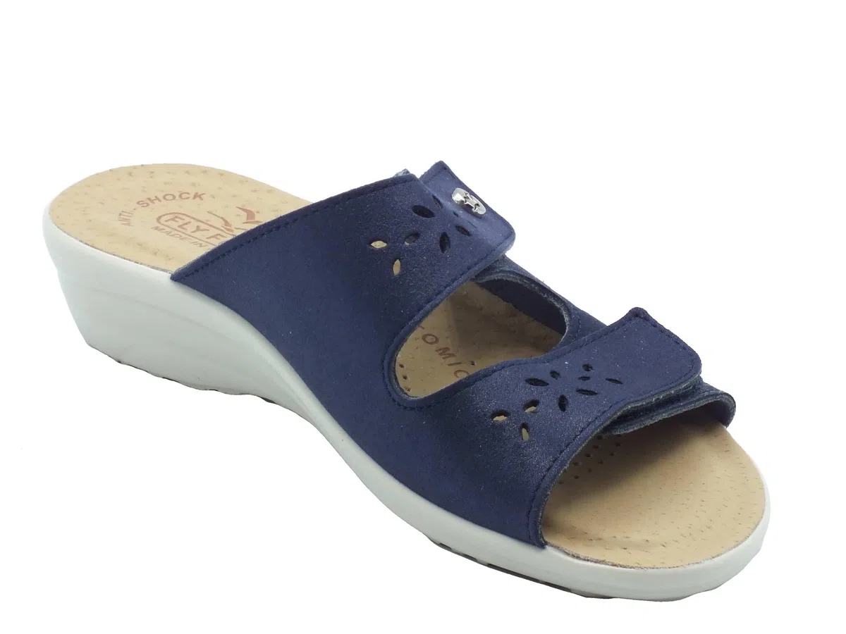 Fly Flot Bellona, Pantofole Donna In Microfibra Elasticizzata, Con Velcro Regolabile, Sottopiede Antishock SandaliDonna
