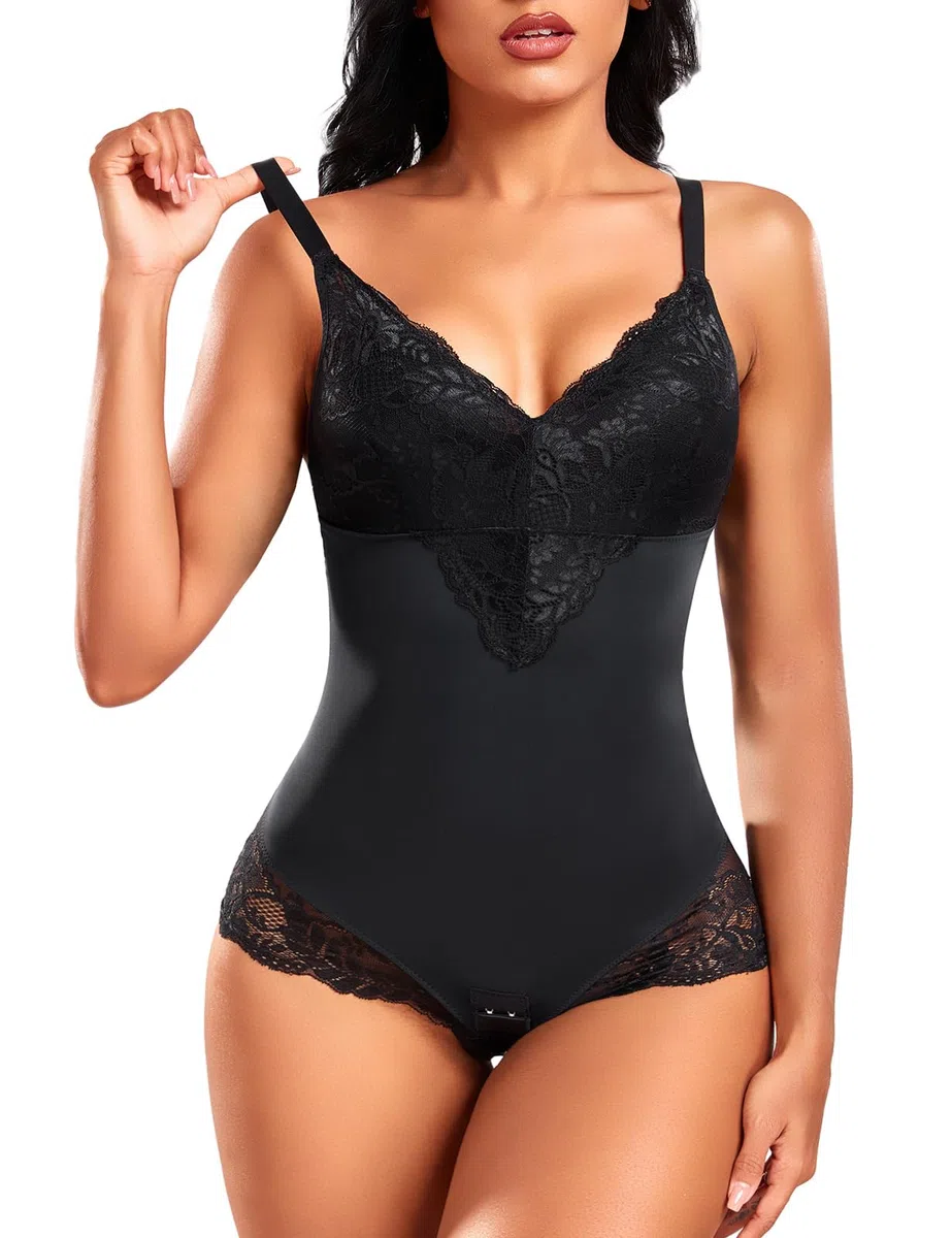 Body Contenitivo Modellante Donna Pizzo Bodysuit Shapewear Contenitivo Intimo Snellente Modellante Shapewear Pancia Piatta Invisibile Body Shaper