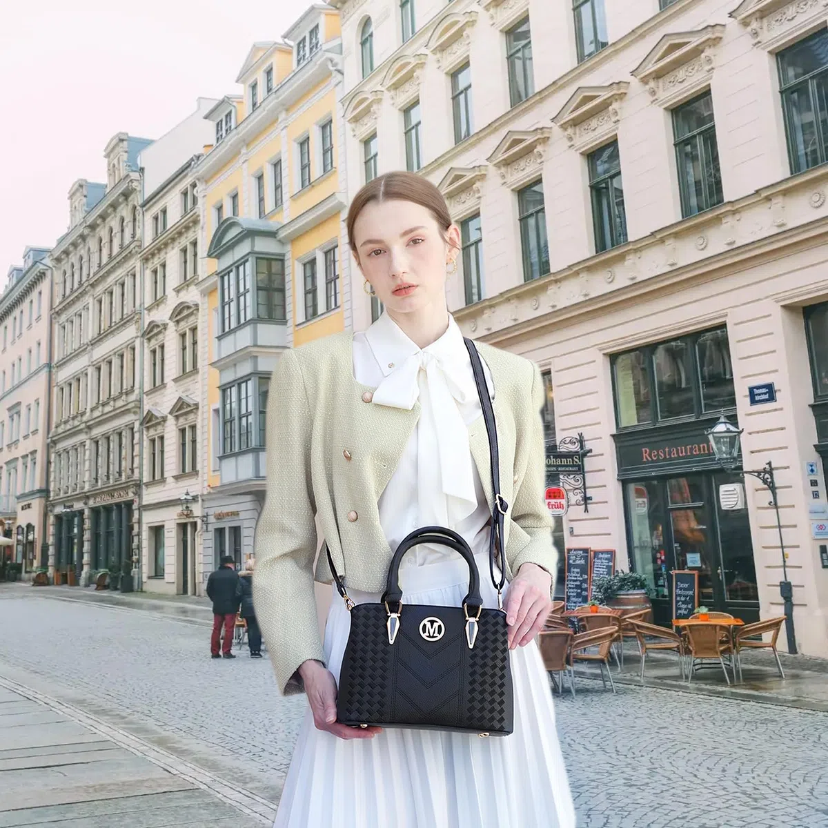 Miss Lulu Borsa Mano Donna Elegante, Borse Università Tracolla Regolabile, PU Pelle Impermeabile, Molte Tasche Scomparti, Tote Bag Borsetta Grande Lavoro