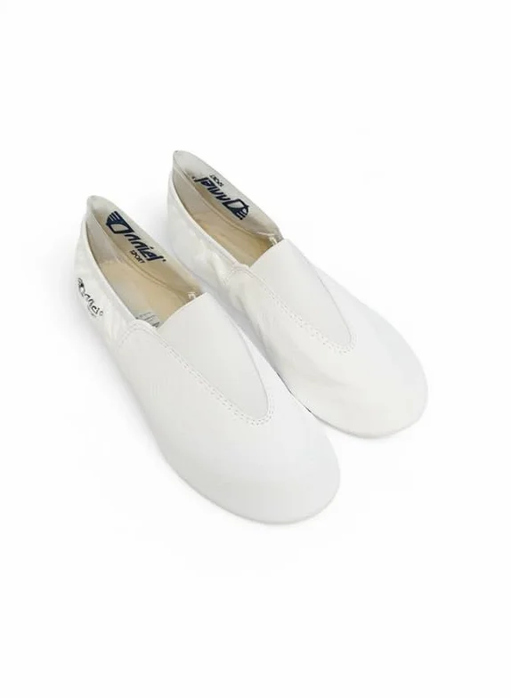 Anniel 2024 - Scarpe Ginnastica Artistica in Pelle con Suola in Gomma 100% Made in Italy (42, Bianco)