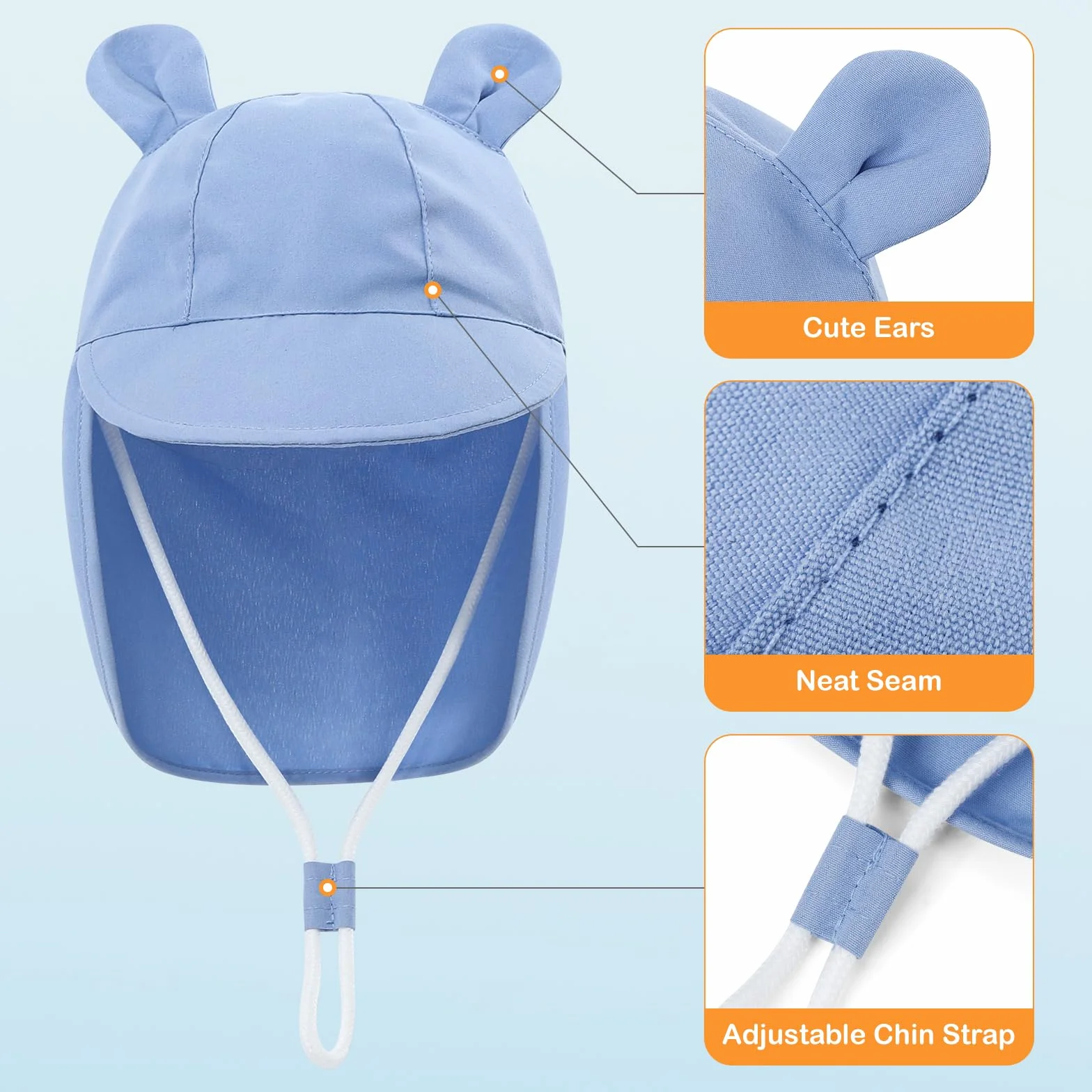 MK MATT KEELY 2 Pezzi Cappello Estivo Bambino Cappellino da Sole Neonato Bambini Cappello da Legionario Protezione Solare 1-4 Anni