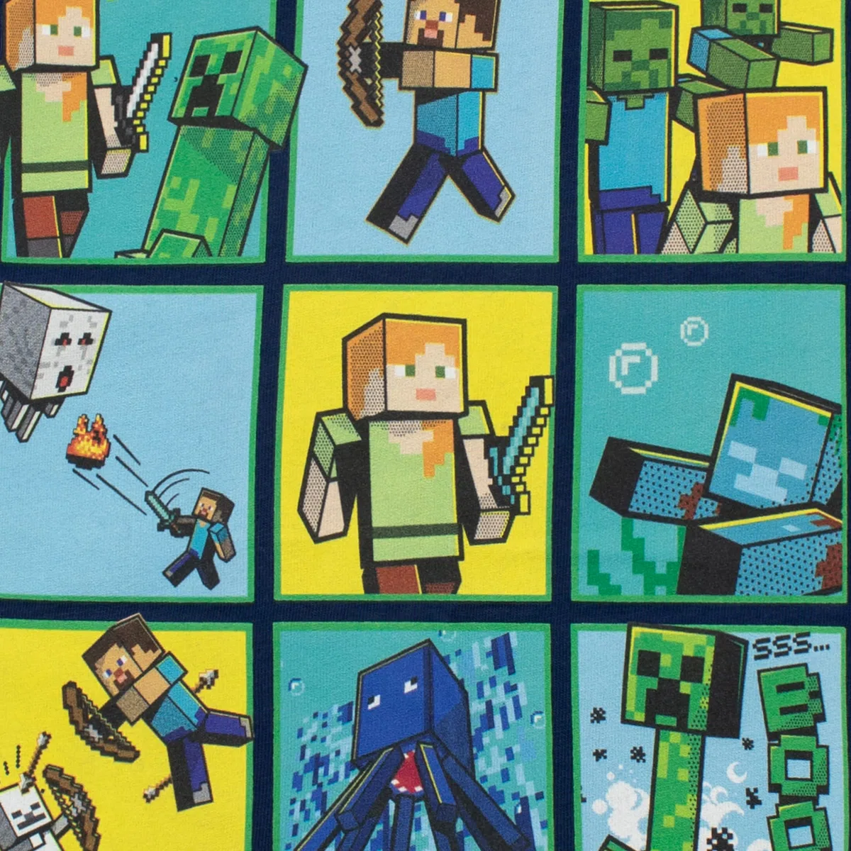 Minecraft Maglietta Maniche Corta per Ragazzi Creeper And Steve