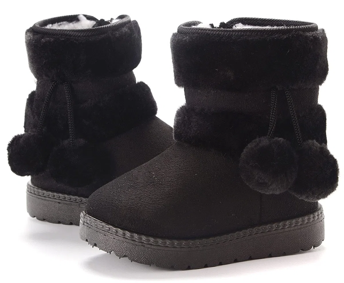 Bambine e Ragazze Carino Stivali da Neve Calda Foderati Stivaletti Inverno Morbide Piatto Stivali Bambini Pelliccia Antiscivolo Boots