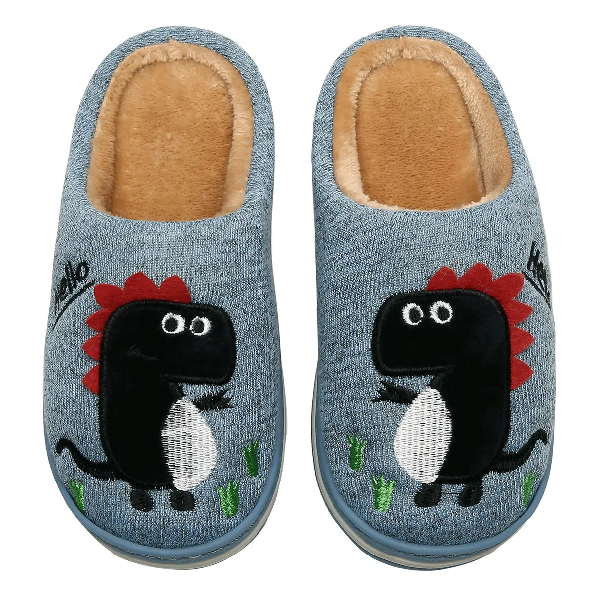 INMINPIN Inverno Pantofole da Casa Bambini Caldo Peluche Pantofola da Invernali Carino Dinosauro Comode Ciabatte Interne di Cotone per Ragazze Ragazzi