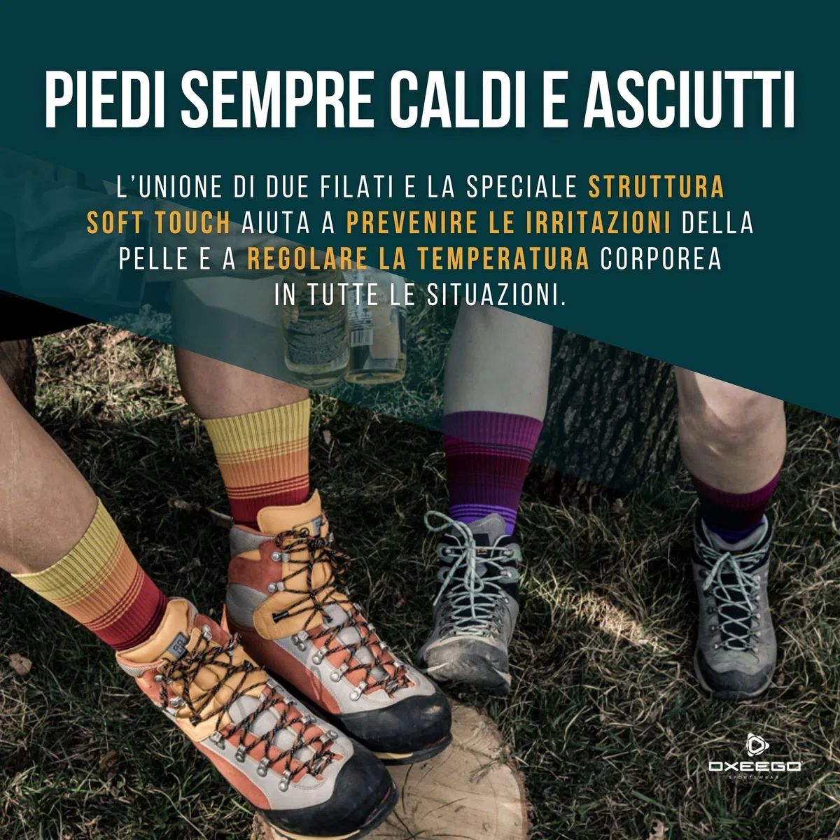 Calze Trekking Termiche Antivesciche, Ossigenanti e Antibatteriche - Calzini Trekking Tecnici (Outdoor Classic)