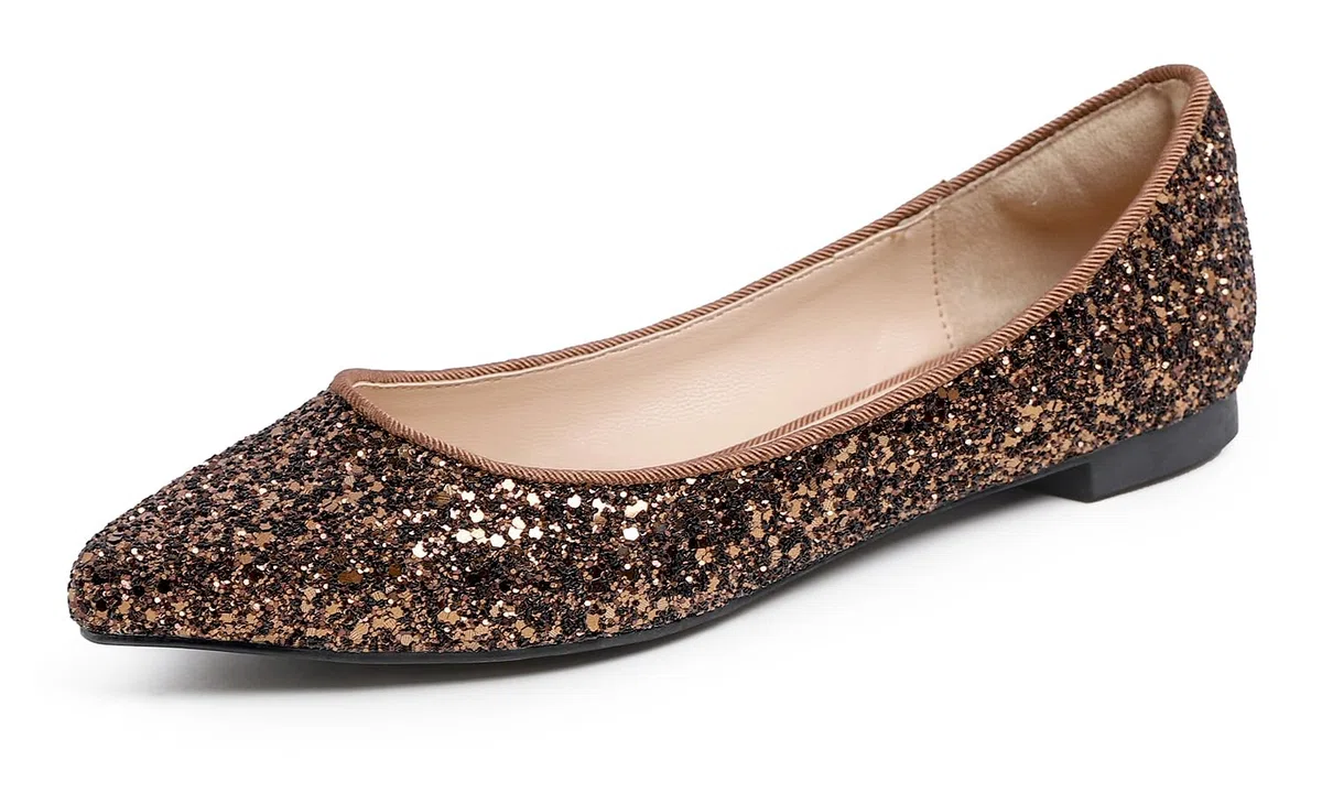 Feversole Ballerina in Paillettes Luccicanti Colorata con Cuscino in Memory Foam per amaretti da Donna