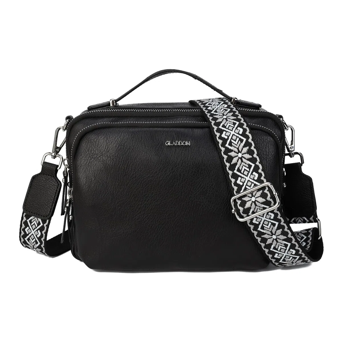 Gladdon Piccola Borsa a Tracolla da Donna con 3 Scomparti Capienti, Cinghie Regolabili e Rimovibili in Tessuto Jacquard