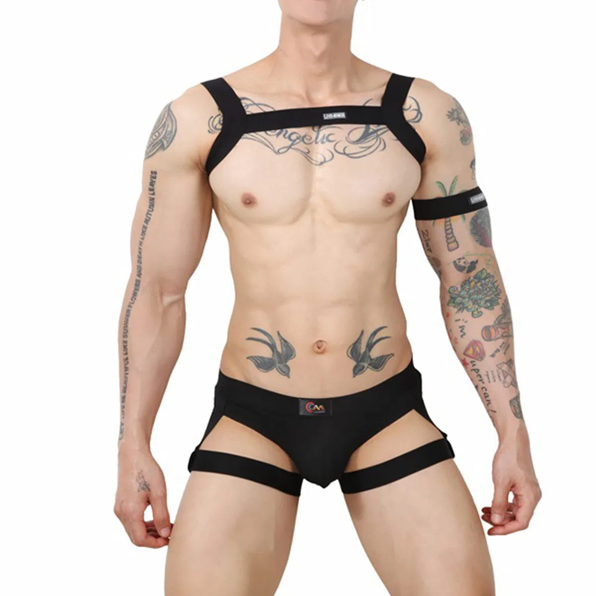 CHICTRY Body Chest Harness Uomo Cintura Elasticizzata Imbracatura Pettorale Cinghia Jockstrap Giarrettiera Slip Muscoloso Banda di Spalla Biancheria Intima Discoteca