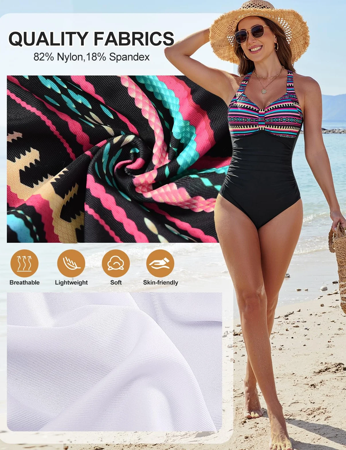 Costume da Bagno Donna Intero Costumi per Taglie Forti Contenitivo Curvy Piscina Mare Modellare Controllo della Pancia Monokini Push Up Vintage
