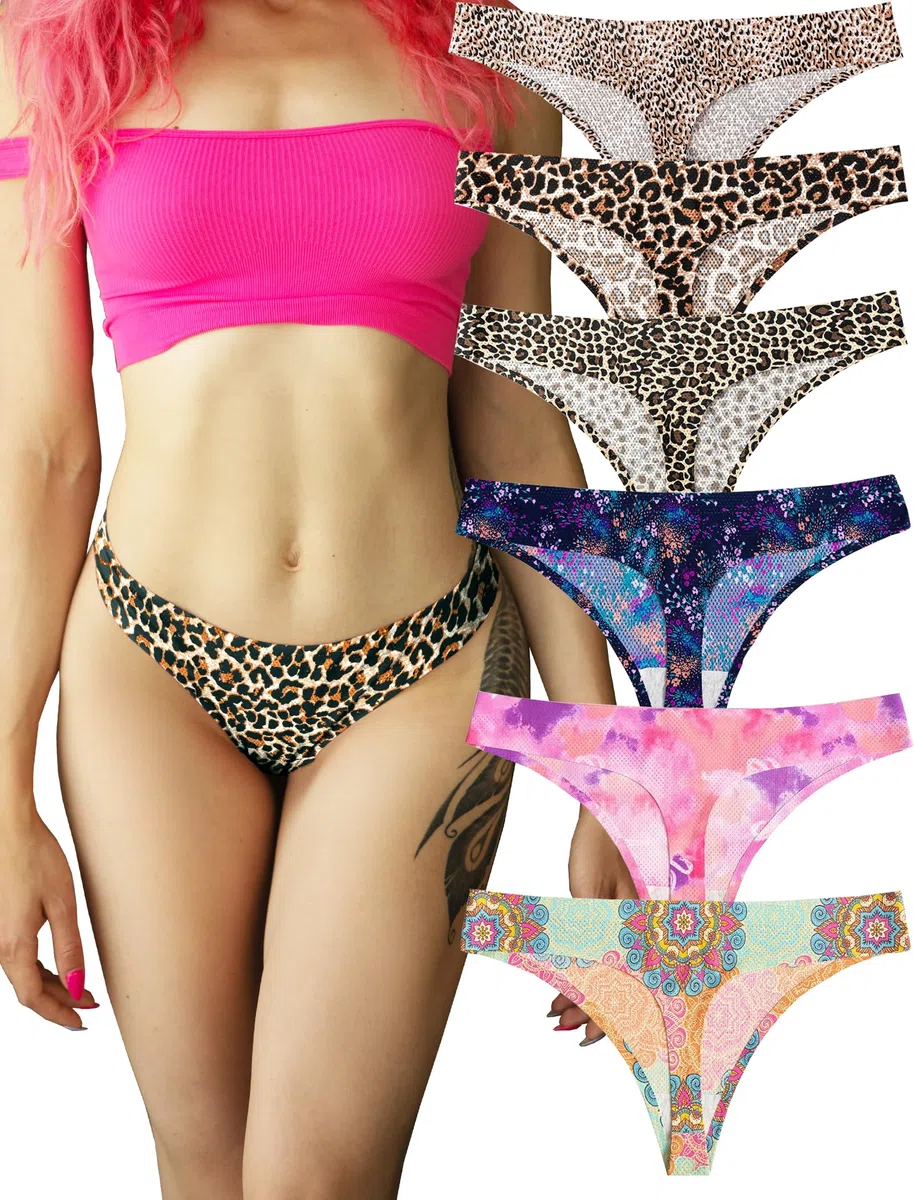 KUKU PANDA No Show Thongs for Women Ladies Comode mutandine premaman Intimo senza cuciture Set allenamento atletico Variety Pack