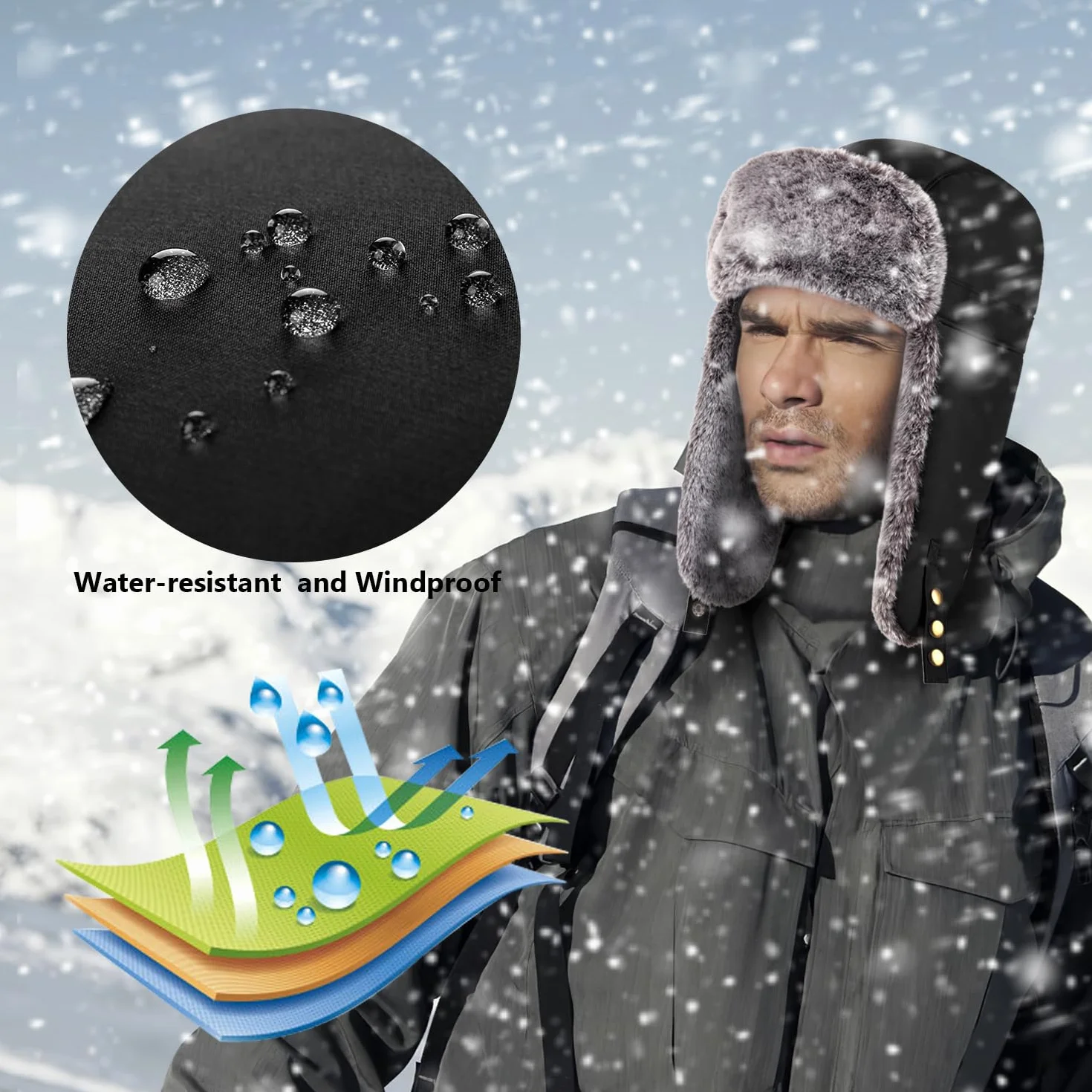 Unigear Ushanka Cappello, Cappelli Bombardiere Caldo Cappello Invernale Antivento con Maschera Rimovibile per Ciclismo, Sci, Snowboard, Campeggio, Trekking