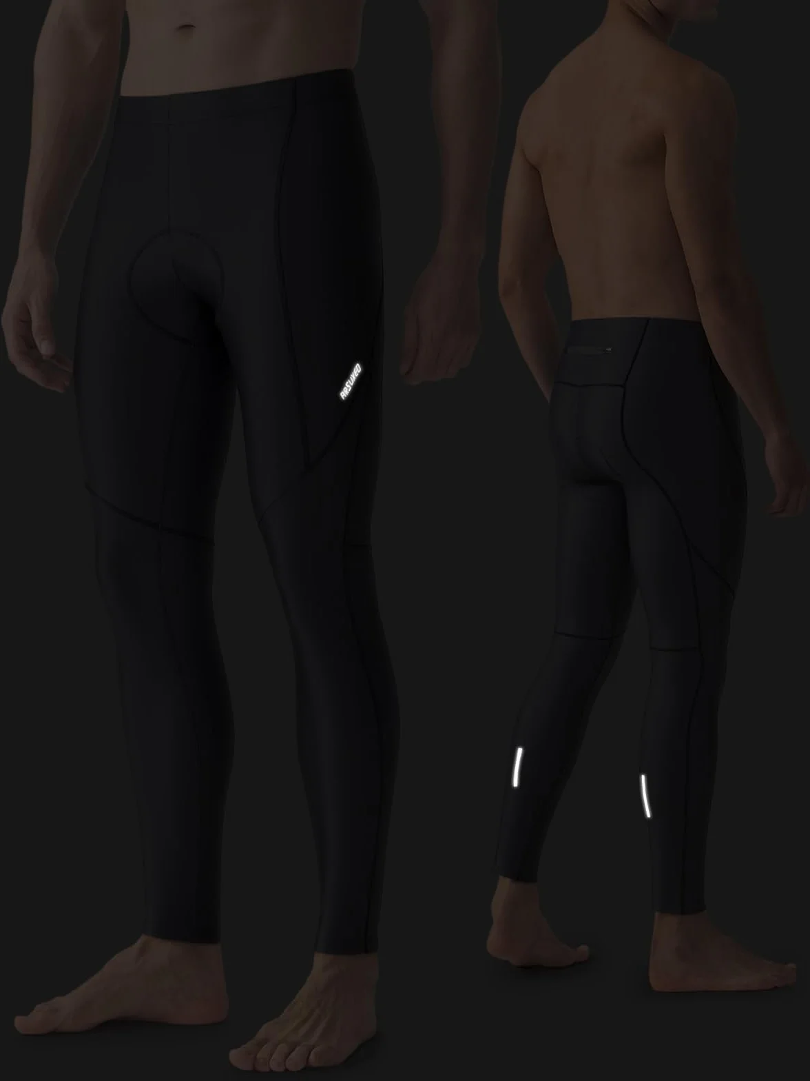 ARSUXEO Pantaloni da Ciclismo da Uomo Leggings da Ciclismo Imbottiti Calzamaglia da Ciclismo con Protezione dal Freddo, Leggings da Ciclismo Imbottiti Leggeri H99