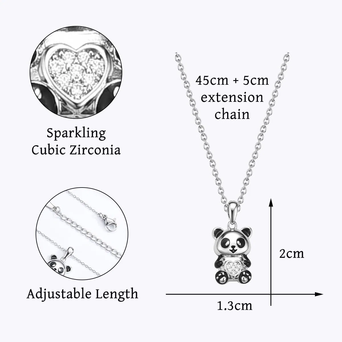 Regali Panda per ragazze, collana panda in argento per bambini, regali di compleanno, Natale e laurea per ragazze adolescenti, riempitivi per calze di Natale