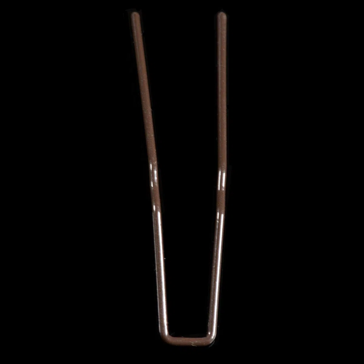 Forcine a forma di U in metallo con scatola portatile, accessori per capelli da donna, 24 pezzi (6,4 cm, marrone)