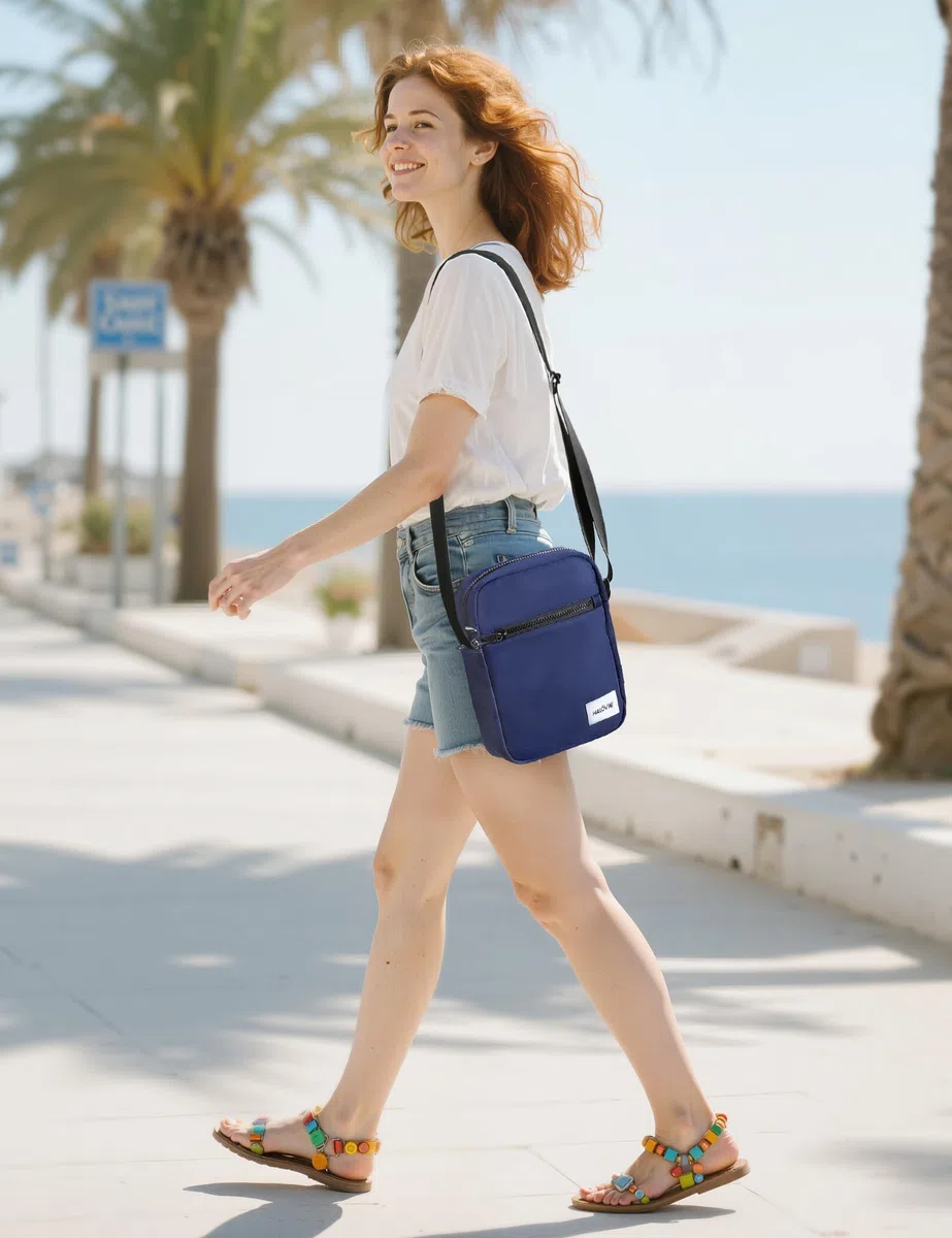 HALOVIE IHIKER3 - Borsa a Tracolla Unisex Antifurto Piccola | Mini Borsello Crossbody Sling Messenger per Uso Quotidiano, Commute, Scuola e Viaggi