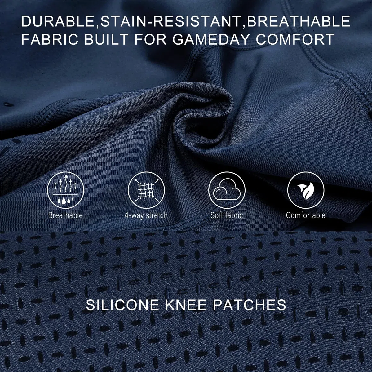 beroy Pantaloni da equitazione per bambini, con inserti in silicone, con passanti per cintura e custodia per cellulare