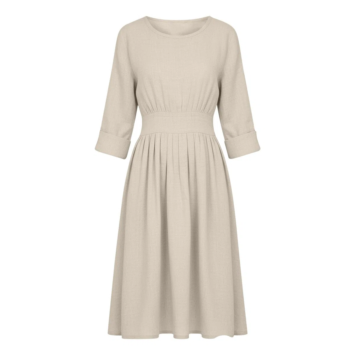 HAOLEI Vestito Bianco Donna Estivo Lino Manica Corta Vestito Lungo Tinta Unita Abiti da Spiaggia in Lino di Cotone Abito Allentato Casual Vacanza Festa Copricostume Mare per la Primavera e L'Estate