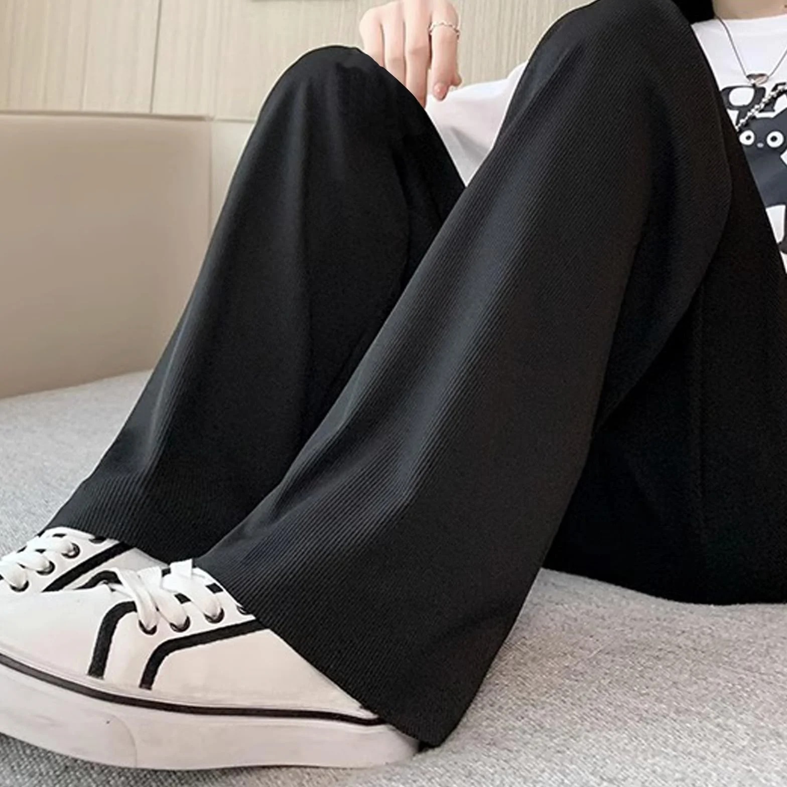 Pantaloni Premaman Gamba Larga, Pantaloni Lunghi Larghi Casual da Gravidanza Donna, Pantalone Premaman per Lavoro Pantaloni da Atletici Comodi