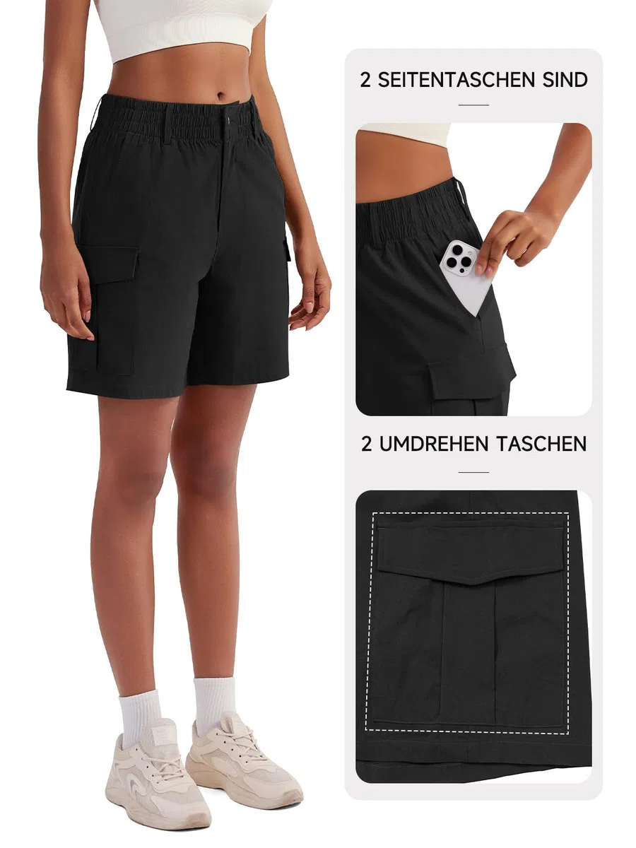 VUTRU Bermuda da donna, pantaloncini sportivi corti, estivi, da donna, eleganti, perfetti per trekking, outdoor, hiking, running