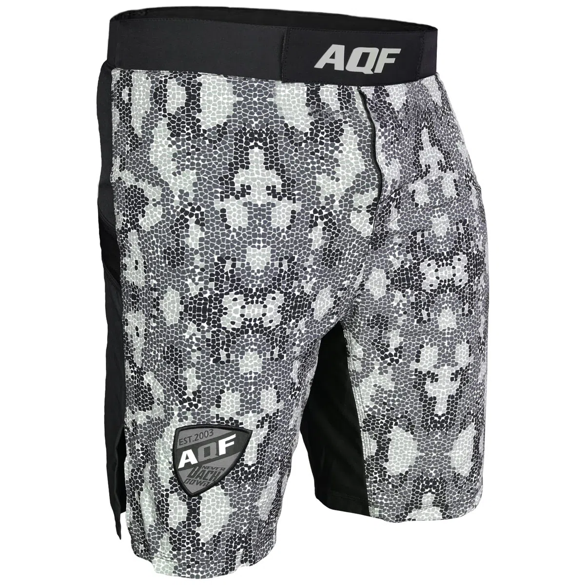 AQF Pantaloncini Uomo, Boxe Pantaloncini, Pantaloncini Uomo Sportivi, Pantaloncini Muay Thai per Boxe Allenamento, MMA UFC Pantaloncino da Lotta in Gabbia Grigio Camo