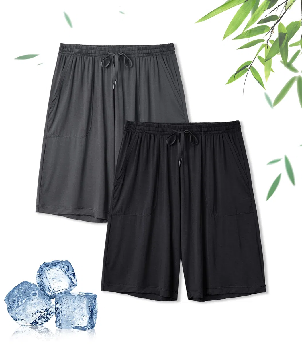 DAVID ARCHY Pigiama da Uomo 100% Cotone, Confortevole Pigiama Corto, Camicia da Notte a Due Pezzi da Uomo a Maniche Corte e Pantaloni con Tasche con Bottoni