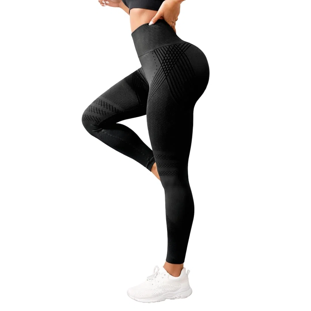 Leggings Donna 3D Anticellulite Push Up, Vita Alta Seamless, Compressione Modellante, Tessuto Opaco per Yoga, Palestra e Fitness