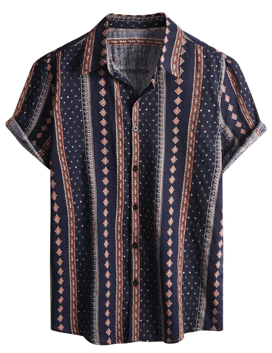 Yuson Girl Funky Camicia Hawaiana Uomo Manica Corta Design Aloha Camicie da Spiaggia con Bottoni Estiva Camicia a Fiori Casual Stampa Hawaiana Shirt Spiaggia Estate Hawaiian Camicia