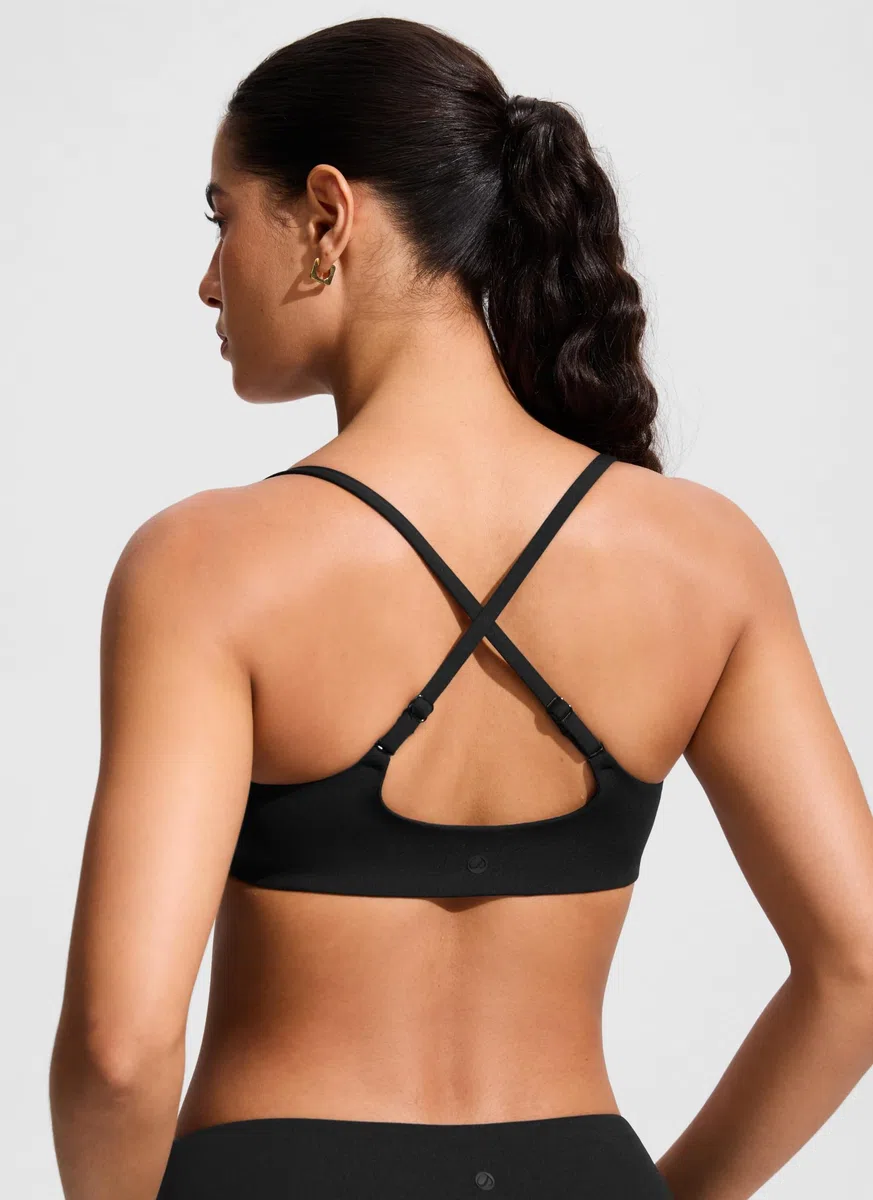 CRZ YOGA Bikini da Donna Top Regolabile con Spalline Sottili Top da Bagno Scoop Neck Imbottito