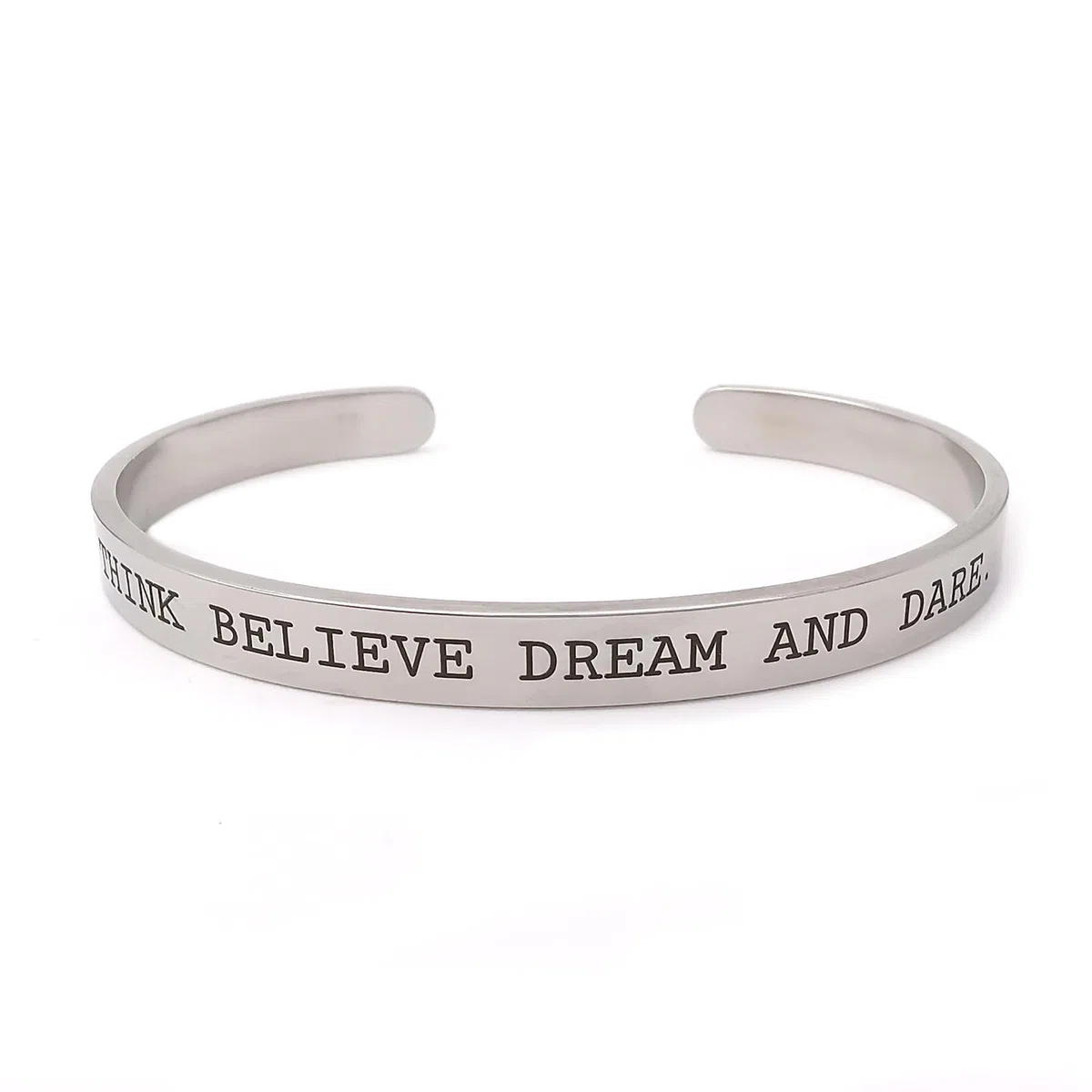 ALMENDRA Bracciale da donna uomo personalizzato con frase incisione nome rigido in acciaio personalizzabile amiche braccialetto regalo
