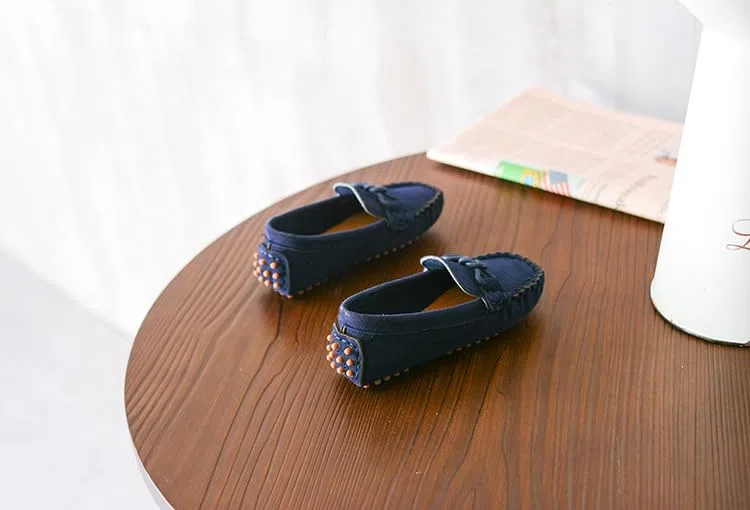 Mocassini Unisex-Bambini e Ragazzi Scarpe Antiscivolo Cucite a Mano Pelle Loafer