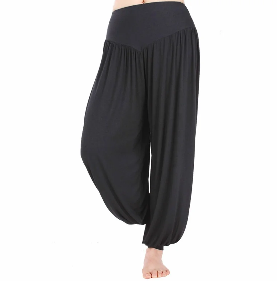 HOEREV Super Doux Spandex Pantalone Modale Harem Yoga Pilates