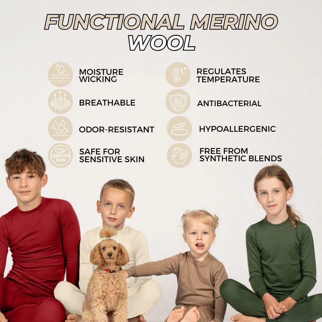 menique - Felpa unisex a maniche lunghe, per ragazze e ragazzi, in tessuto merino biologico