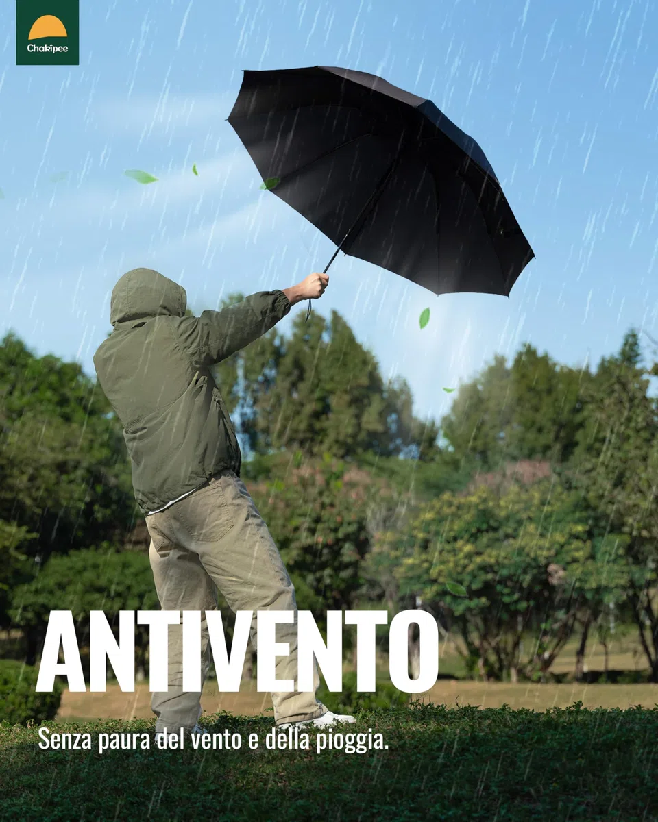 Ombrello Pieghevole Compatto Pioggia - Automatico Pioggia Grande Ombrelli Antivento Robusto Inverso - Portatile Uomo Donna da Viaggio Resistenti Teflon 210T 10 Stecche