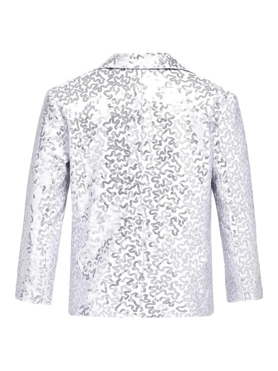 ranrann Giacca da Battesimo Bambino Ragazzo Blazer Elegante con Paillettes Cappotto in Paillettes Formale Costume da Cerimonia Comunione Festa Partito Suit Top Formale