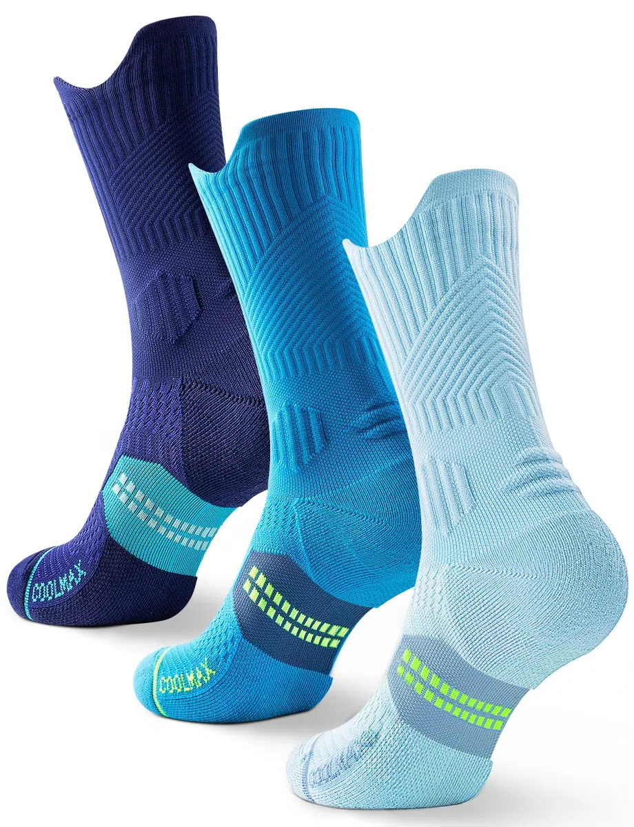 Juclise Bambù Coolmax Compressione Sportivi Calzini Uomo, Anti-vesciche per Allenamento e Trekking
