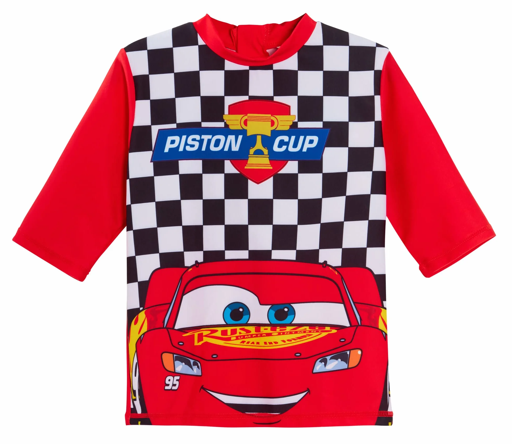 Disney Pantaloncini da Bagno per Ragazzi Cars + Rash Vest Lighting McQueen Set da Bagno in 2 Pezzi Top da Surf per Bambini + Pantaloncini da Surf Set da Nuoto