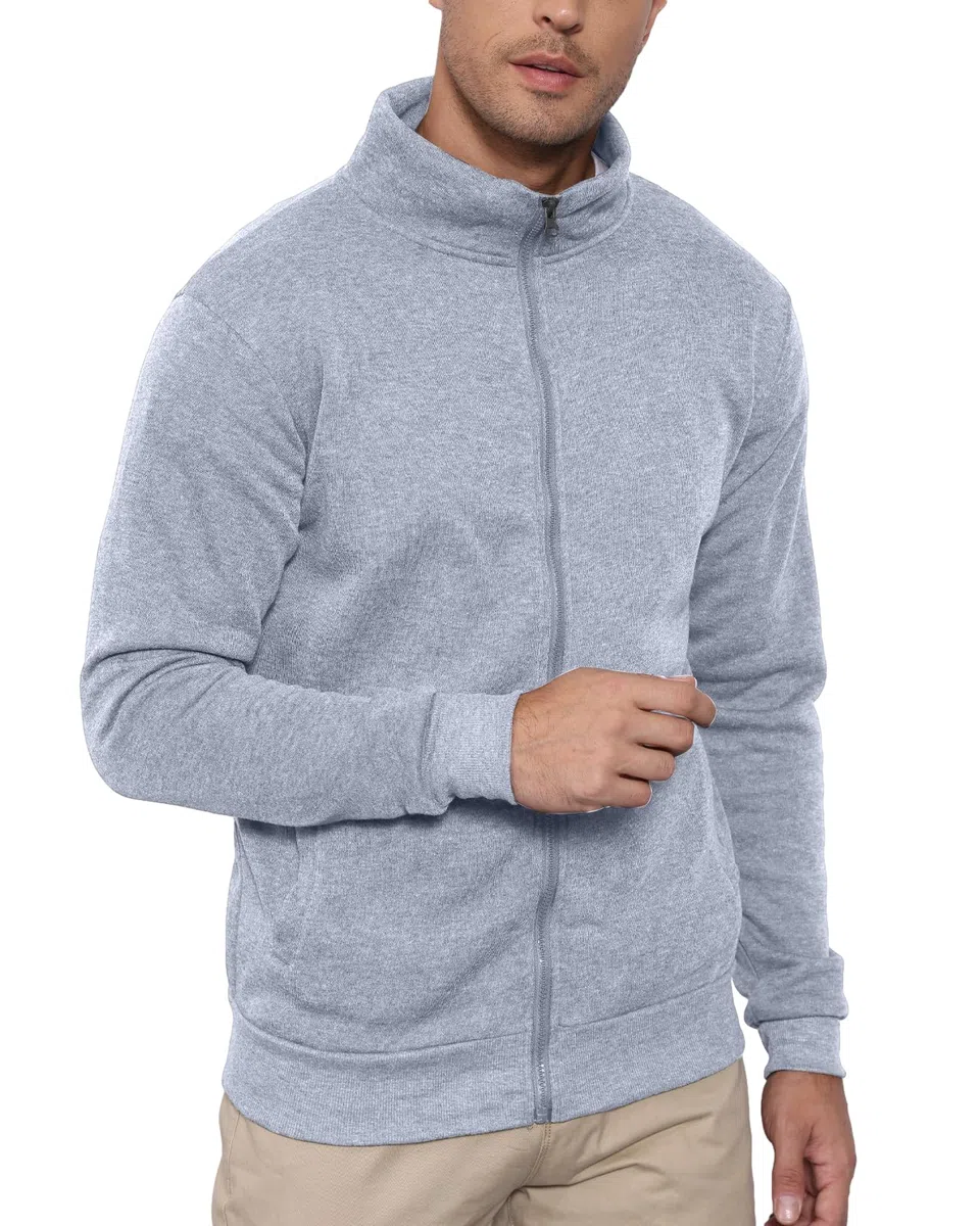 PRIVIMIX Felpa Uomo Senza Cappuccio con Cerniera Zip Invernale Hoodie Pullover M-3XL